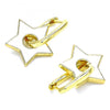 Argolla Huggie 02.362.0003.12 Oro Laminado, Diseño de Estrella, Esmaltado Blanco, Dorado