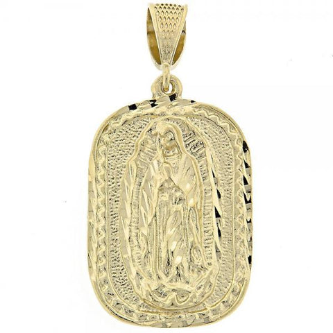 Dije Religioso 5.185.005 Oro Laminado, Diseño de Guadalupe, Pulido, Dorado