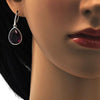 Arete Colgante 02.239.0016.5 Rodio Laminado, Diseño de Gota, con Cristales de Swarovski Amethyst, Pulido, Rodinado