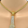 Collares con Dije 04.242.0003.30GT Tono Dorado, Diseño de Rope, con Cristal Blanca, Pulido, Dorado