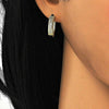 Argolla Huggie 02.186.0122.20 Plata Rodinada, con Micro Pave Blanca, Pulido, Dorado