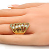 Anillo Multi Piedra 01.210.0035.07 Oro Laminado, con Zirconia Cubica Blanca y Micro PaveBlanca, Pulido, Dorado