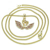 Collares con Dije 04.344.0017.1.20 Oro Laminado, Diseño de Cisne, con Micro Pave Granate, Pulido, Dorado