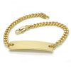 Pulsera con Placa 03.63.1849.07 Oro Laminado, Pulido, Dorado