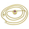 Collares con Dije 04.156.0338.1.20 Oro Laminado, con Micro Pave Rubi, Pulido, Dorado