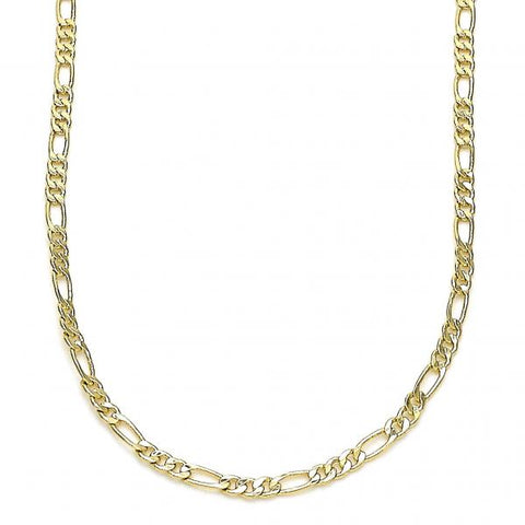 Gargantilla Básica 04.213.0238.18 Oro Laminado, Diseño de Figaro, Pulido, Dorado