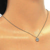 Collares con Dije 04.337.0008.1.16 Plata Rodinada, con Zirconia Cubica Blanca, Pulido, Dorado