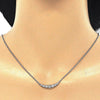 Collares con Dije 04.336.0089.16 Plata Rodinada, con Zirconia Cubica Blanca, Pulido, Rodinado