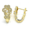 Argolla Huggie 02.217.0096.15 Oro Laminado, con Zirconia Cubica Blanca, Pulido, Dorado