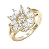 Anillo Multi Piedra 01.210.0097.07 Oro Laminado, Diseño de Flor, con Zirconia Cubica Blanca, Pulido, Dorado