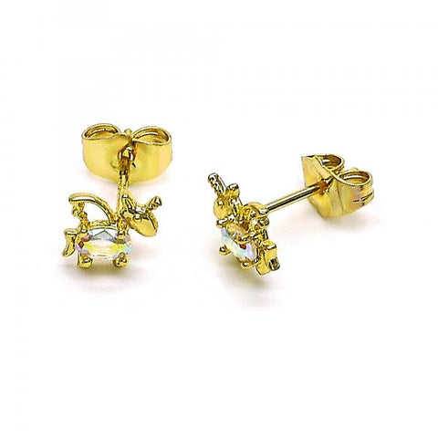 Arete Dormilona 02.210.0777 Oro Laminado, con Zirconia Cubica Aurore Boreale, Pulido, Dorado