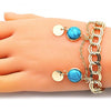 Pulsera de Dije 03.331.0209.08 Oro Laminado, con Opal Turquoise, Pulido, Dorado