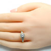 Anillo Multi Piedra 01.94.0005.08 Oro Laminado, con Zirconia Cubica Blanca, Pulido, Dorado