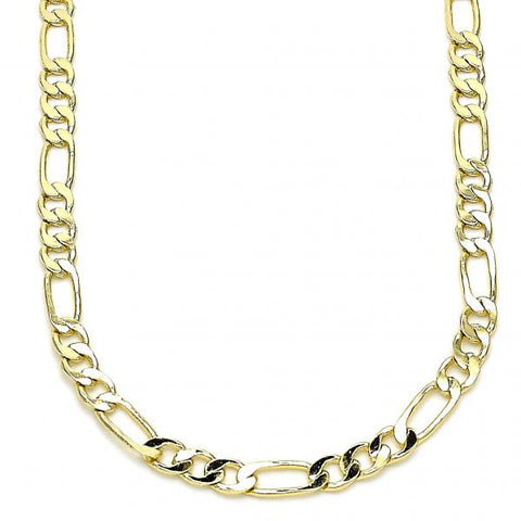Gargantilla Básica 04.213.0241.22 Oro Laminado, Diseño de Figaro, Pulido, Dorado