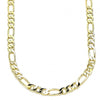 Gargantilla Básica 04.213.0241.22 Oro Laminado, Diseño de Figaro, Pulido, Dorado