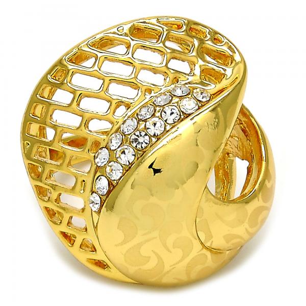 Anillo Multi Piedra 01.241.0021.10 Oro Laminado, con Cristal Blanca, Pulido, Dorado