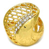 Anillo Multi Piedra 01.241.0021.10 Oro Laminado, con Cristal Blanca, Pulido, Dorado