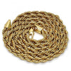 Gargantilla Básica 04.242.0042.24GT Tono Dorado, Diseño de Rope, Pulido, Dorado