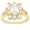 Anillo Multi Piedra 5.055.008.09 Oro Laminado, con Zirconia Cubica Blanca, Pulido, Dorado