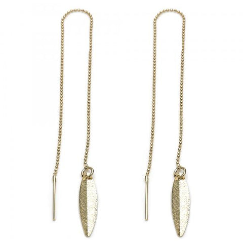 Arete Violador 5.115.004 Oro Laminado, Diseño de Oja, Dorado