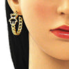 Arete Dormilona 02.341.0119 Oro Laminado, Diseño de Osito, con Zirconia Cubica Blanca y Micro PaveBlanca, Pulido, Dorado