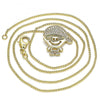 Collares con Dije 04.156.0266.20 Oro Laminado, Diseño de Nino Pequeno, con Micro Pave Blanca, Pulido, Dorado