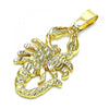 Dije Elegante 5.187.021 Oro Laminado, Diseño de Escorpion, Diamantado, Dorado