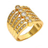 Anillo Multi Piedra 01.260.0003.09.GT Oro Laminado, con Zirconia Cubica Blanca, Pulido, Dorado