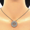 Collares con Dije 04.210.0024.20 Oro Laminado, Diseño de Iniciales, con Zirconia Cubica Blanca, Pulido, Dorado