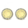 Arete Dormilona 02.331.0054 Oro Laminado, con Cristal Blanca, Pulido, Dorado