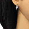 Argolla Huggie 02.210.0085.3.15 Rodio Laminado, con Zirconia Cubica Blanca, Pulido, Rodinado