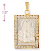Dije Religioso 5.198.027 Oro Laminado, Diseño de Jesus, con Zirconia Cubica Blanca, Pulido, Dos Tonos