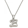 Collares con Dije 04.238.0004.1.18 Acero Inoxidable, Diseño de Iniciales y Rolo, Diseño de Iniciales, con Cristal Blanca, Pulido, Acero