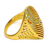 Anillo Multi Piedra 01.118.0048.09 Oro Laminado, con Micro Pave Blanca, Pulido, Dorado