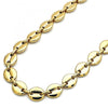 Gargantilla Básica 04.116.0062.24 Oro Laminado, Diseño de Chunky, Pulido, Dorado