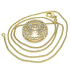 Collares con Dije 04.156.0253.20 Oro Laminado, Diseño de Nina Pequena, con Micro Pave Blanca, Pulido, Dorado