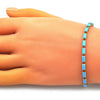 Pulsera Bolo Ajustable 03.341.0186.1.10 Oro Laminado, con Zirconia Cubica Turquoise, Pulido, Dorado