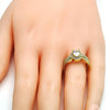 Anillo Multi Piedra 01.99.0065.09 Oro Laminado, con Zirconia Cubica Blanca y CristalBlanca, Pulido, Dorado