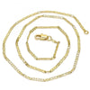 Gargantilla Básica 04.99.0014.18 Oro Laminado, Diseño de Mariner, Pulido, Dorado