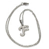 Collares con Dije 04.238.0005.1.18 Acero Inoxidable, Diseño de Iniciales y Rolo, Diseño de Iniciales, con Cristal Blanca, Pulido, Acero