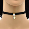 Gargantilla Elegante 04.215.0023.13 Oro Laminado, Diseño de Choker, con Zirconia Cubica Blanca, Pulido, Dorado