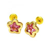 Arete Dormilona 02.09.0029.1 Oro Laminado, Diseño de Estrella, con Zirconia Cubica Rodolito Claro, Pulido, Dorado