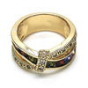 Anillo Multi Piedra 01.210.0045.15.07 Oro Laminado, con Zirconia Cubica Multicolor, Pulido, Dorado