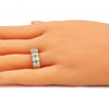 Anillo Multi Piedra 01.210.0147.09 Oro Laminado, con Zirconia Cubica Blanca, Pulido, Dorado