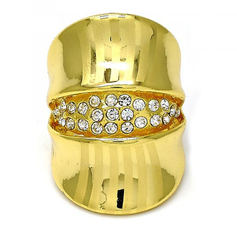 Anillo Multi Piedra 01.241.0043.09 Oro Laminado, con Cristal Blanca, Pulido, Dorado