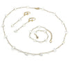 Collar, Pulso y Arete 06.213.0014 Oro Laminado, Diseño de Mariposa, con Cristal Aurore Boreale, Pulido, Dorado