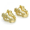 Argolla Huggie 02.217.0096.15 Oro Laminado, con Zirconia Cubica Blanca, Pulido, Dorado