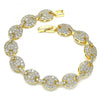 Pulsera Elegante 03.346.0002.07 Oro Laminado, con Micro Pave Blanca, Pulido, Dorado