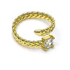 Anillo Multi Piedra 01.213.0018.2 Oro Laminado, con Zirconia Cubica Blanca, Pulido, Dorado