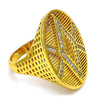 Anillo Multi Piedra 01.118.0030.09 Oro Laminado, con Micro Pave Blanca, Pulido, Dorado